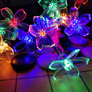 10m Hoa Anh Đào Cổ Tích Đèn LED Dây Chạy Bằng Pin Vòng Hoa Ánh Sáng Pha Lê Hoa Phòng Cưới Giáng Sinh Trang Trí Chiếu Sáng