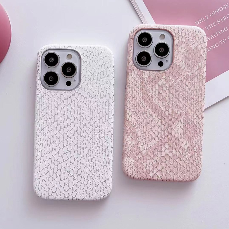 Ốp Điện Thoại Da Họa Tiết Rắn Sang Trọng Sang Trọng Cho Iphone 16 Pro MAX 14 13 12 11 Pro MAX Plus X XS XR 15 Plus Trắng Hồng Silicon Mềm