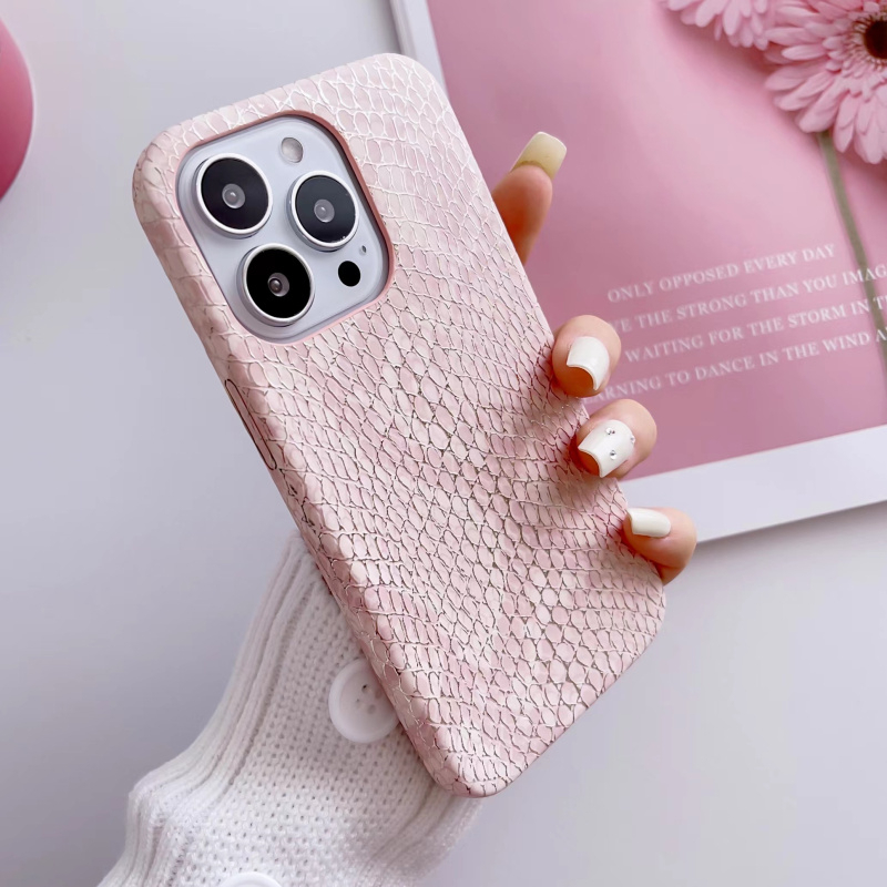 Ốp Điện Thoại Da Họa Tiết Rắn Sang Trọng Sang Trọng Cho Iphone 16 Pro MAX 14 13 12 11 Pro MAX Plus X XS XR 15 Plus Trắng Hồng Silicon Mềm
