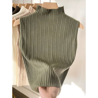 Áo Dệt Kim Nữ Sát Nách Cổ Cao Ôm Dáng Phong Cách Hàn Quốc Baju Baju Wanita Lengan Panjang Hàng Mới Có Sẵn
