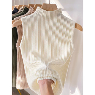 Áo Dệt Kim Nữ Sát Nách Cổ Cao Ôm Dáng Phong Cách Hàn Quốc Baju Baju Wanita Lengan Panjang Hàng Mới Có Sẵn