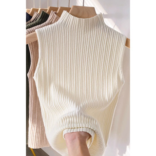 Áo Dệt Kim Nữ Sát Nách Cổ Cao Ôm Dáng Phong Cách Hàn Quốc Baju Baju Wanita Lengan Panjang Hàng Mới Có Sẵn
