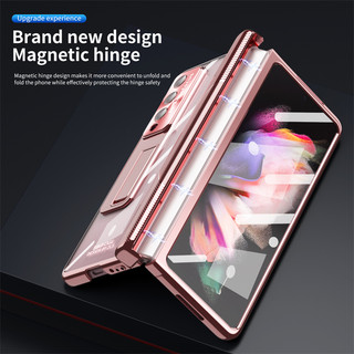 Ốp Điện Thoại Trong Suốt Mạ Điện Từ Tính Có Ngăn Đựng Bút Cho Samsung Galaxy Z Fold 4 Z Fold 5 Z Fold 3 S