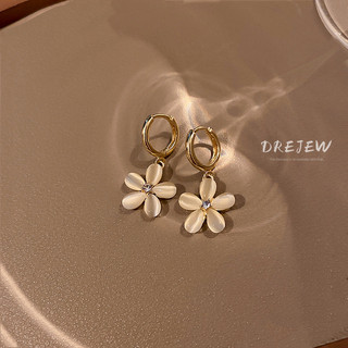 DREJEW Khuyên Tai Hình Hoa Nhỏ Đính Đá opal Phong Cách Hàn Quốc Cho Nữ