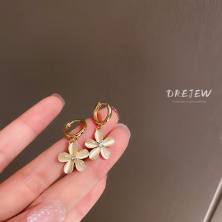 DREJEW Khuyên Tai Hình Hoa Nhỏ Đính Đá opal Phong Cách Hàn Quốc Cho Nữ