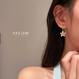 DREJEW Khuyên Tai Hình Hoa Nhỏ Đính Đá opal Phong Cách Hàn Quốc Cho Nữ