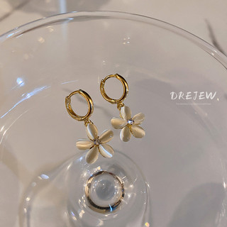 DREJEW Khuyên Tai Hình Hoa Nhỏ Đính Đá opal Phong Cách Hàn Quốc Cho Nữ