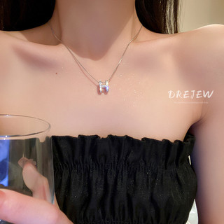 DREJEW Vòng cổ Mặt Chữ H Đính Đá Zircon Cao Cấp Thời Trang