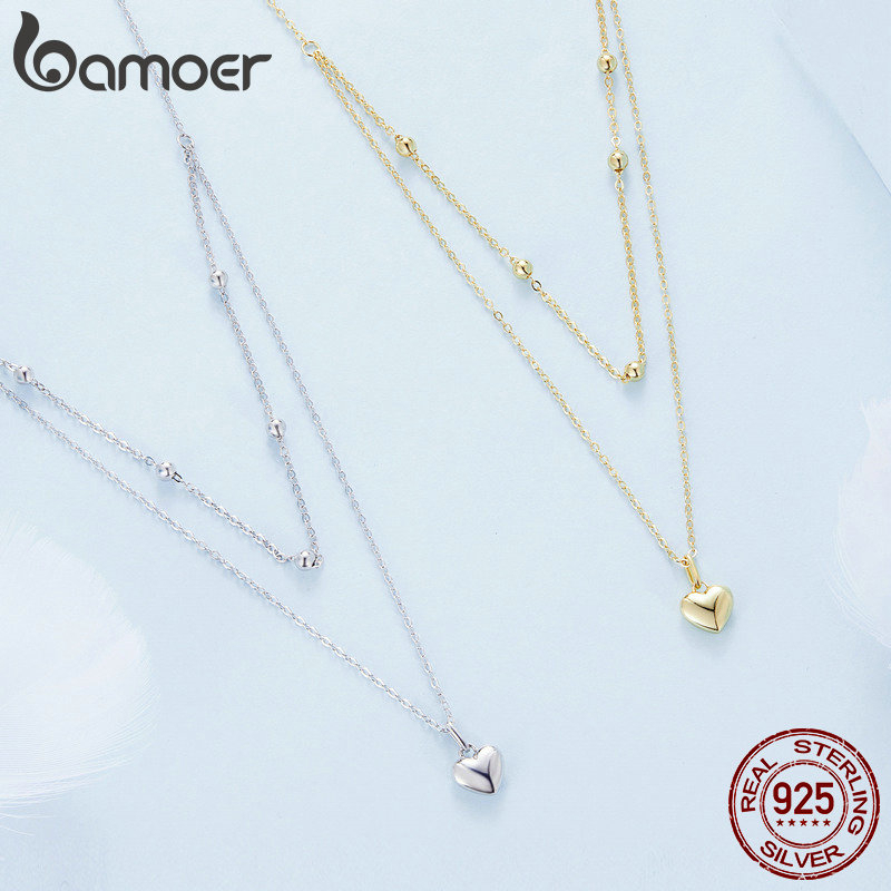 Vòng Cổ Bamoer Bsn168 Mặt Hình Trái Tim Thời Trang Nữ Tính