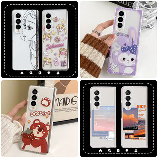 Ốp Điện Thoại Pc Cứng Trong Suốt Họa Tiết Hoạt Hình Thời Trang Cho Samsung Galaxy Z Ford 4 Z Fold 3 Z Fold4 3