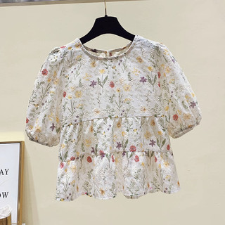 Áo Sơ Mi Tay Ngắn Phồng Thêu Hoa Phong Cách Hàn Quốc Cho Nữ Baju Baju Wanita Lengan Panjang Hàng Mới Có Sẵn