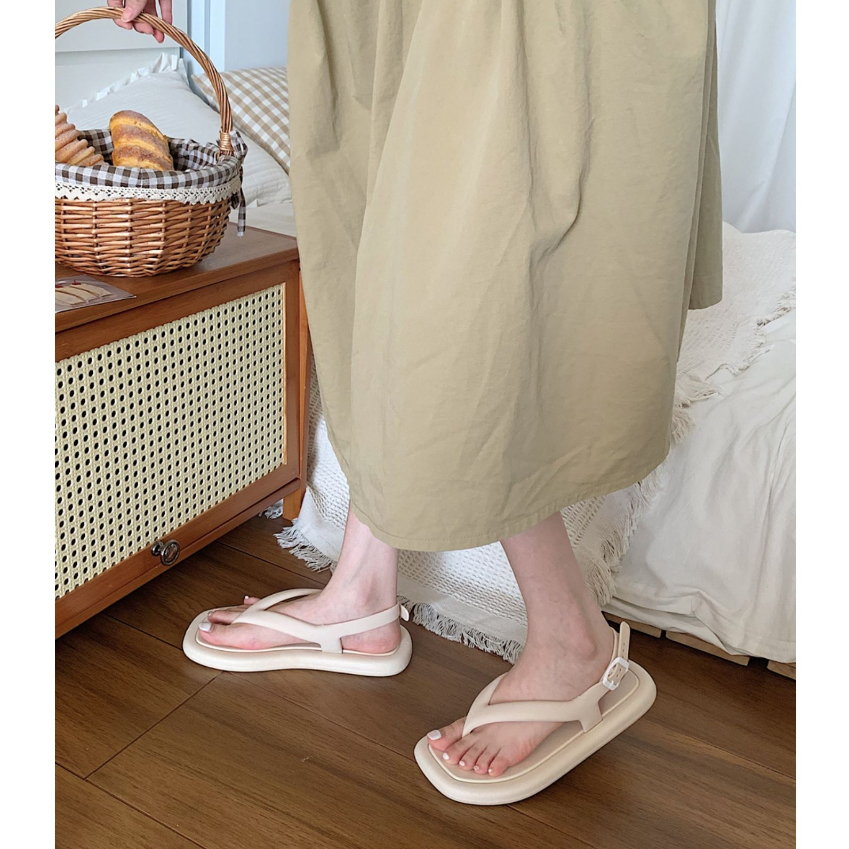 Phiên Bản Hàn Quốc Niche Flip-Flops Giày La Mã Nữ Đi Ngoài Trời Dép Chống Trơn Trượt Chống Thấm Nước Dép Lật Nhẹ-