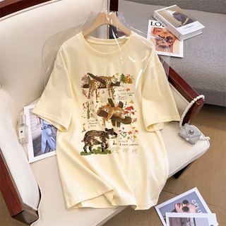 HIIXIIVI Áo Thun 100% cotton Tay Ngắn Cổ Tròn Thời Trang Mùa Hè Phong Cách Hàn Quốc Mới 2023