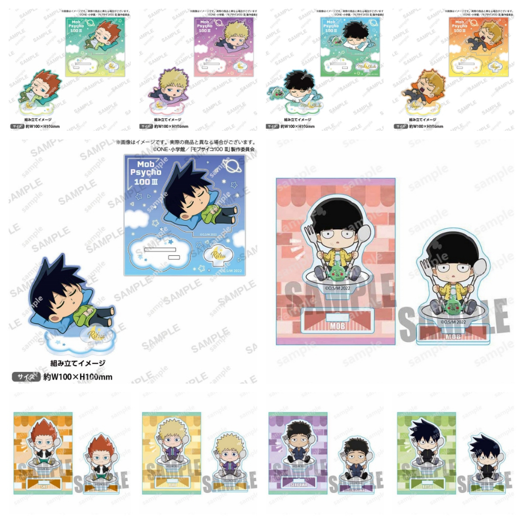 Mob Psycho 100 Mini Acrylic Đứng Kageyama Ritsu Reigen Arataka cosplay ngộ nghĩnh Anime Nhỏ Hình Mẫu Tấm Sưu Tập Máy Tính Để Bàn Decoraion Kid 's Cho Quà Tặng