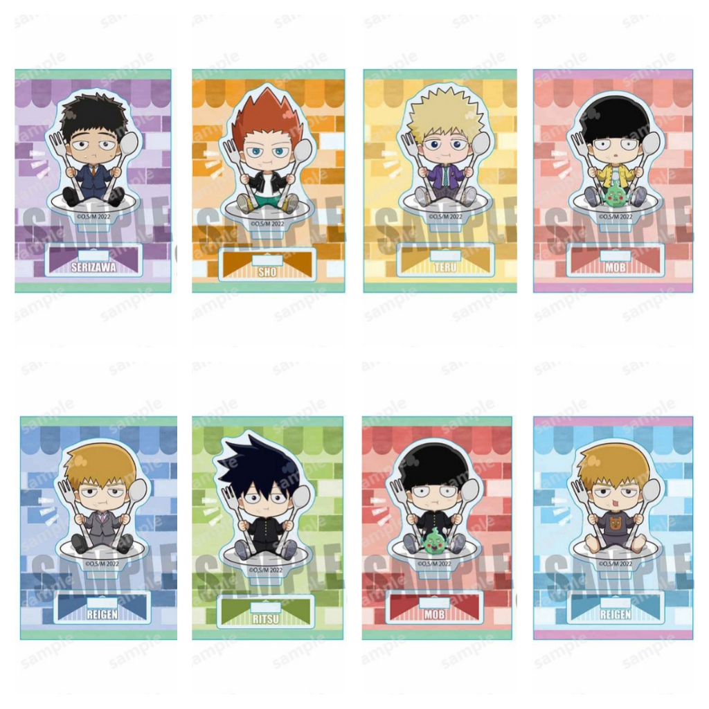 Mob Psycho 100 Mini Acrylic Đứng Kageyama Ritsu Reigen Arataka cosplay ngộ nghĩnh Anime Nhỏ Hình Mẫu Tấm Sưu Tập Máy Tính Để Bàn Decoraion Kid 's Cho Quà Tặng