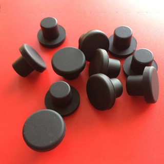 Mũ cao su silicon rắn màu đen Loại T Vỏ cắm Snap-on Miếng đệm trống Đầu bịt kín Nút chặn 2,5mm-14mm