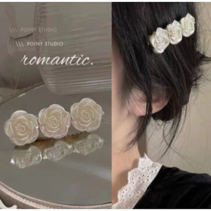 🌺xinyia🌺【Thanh toán đích】Kẹp tóc hình hoa hồng màu trắng phong cách Hàn Quốc thanh lịch