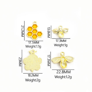 Set 10 Mặt Vòng cổ Hình Tổ Ong Tráng Men Thủ Công