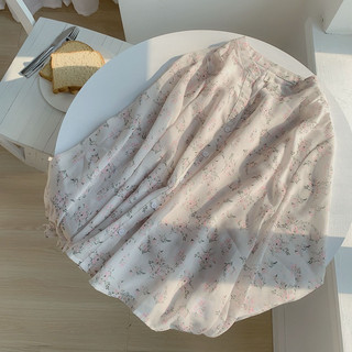 Áo Sơ Mi Voan Tay Dài In Hoa Phong Cách Hàn Quốc baju baju wanita Lenan panjang