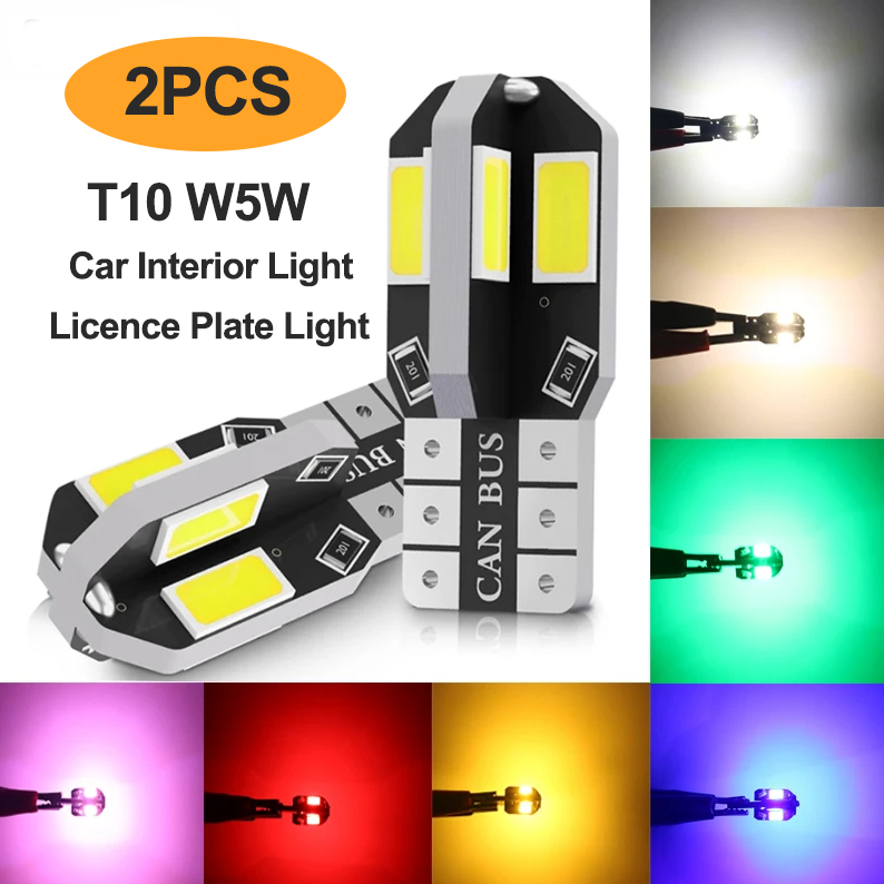 A2ZWORLD Lot de 8 lampes LED T10 W5W 194 168, 24 SMD