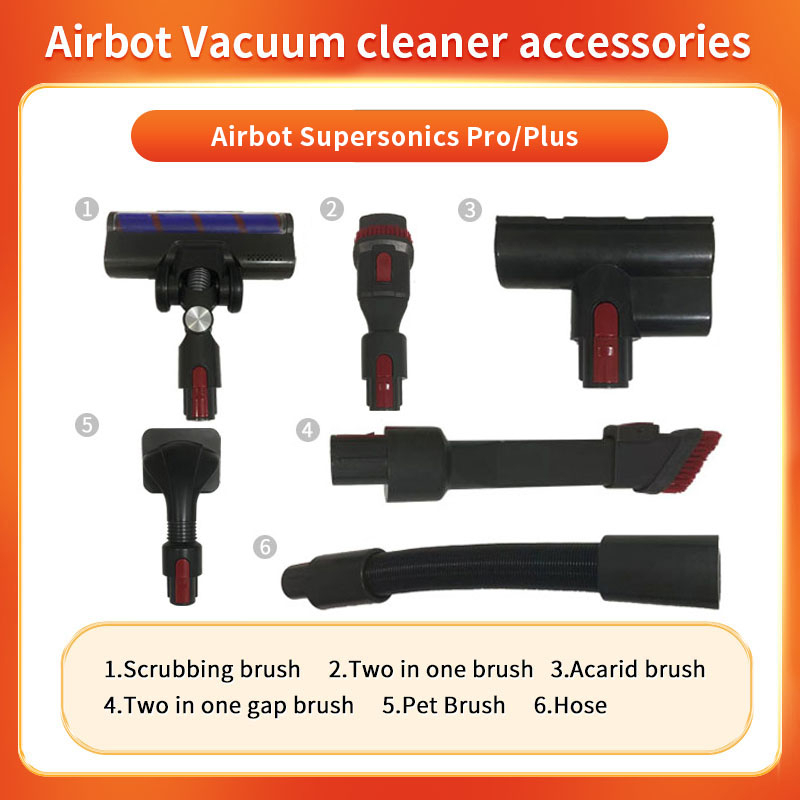 Tương thích với Airbot Supersonics Plus / Pro Phụ kiện máy hút bụi HEPA Fliter Cốc bụi Bàn chải sàn Con lăn Bình nước Bàn chải loại bỏ vết bẩn Ống khoảng cách Bàn chải thú cưng Ống gió ống uốn cong