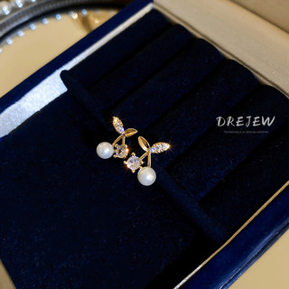 DREJEW Khuyên Tai Bạc Đính Ngọc Trai Và Đá Zircon Thời Trang