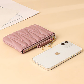 Ví Da Thật Khóa Kéo Mini Thời Trang Cho Nữ