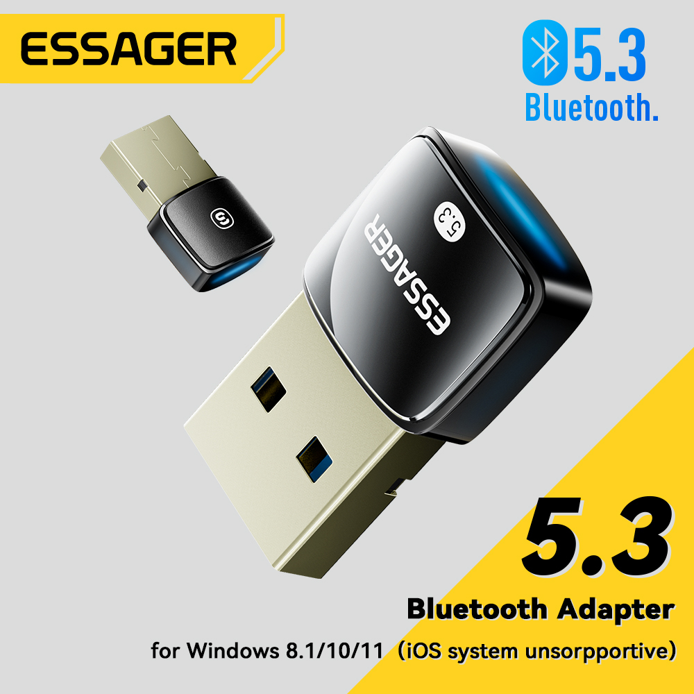 Essager Thiết Bị Nhận Tín Hiệu bluetooth 5.3 usb 5 Trong 1 Cho Windows 8.1 / 10 / 11