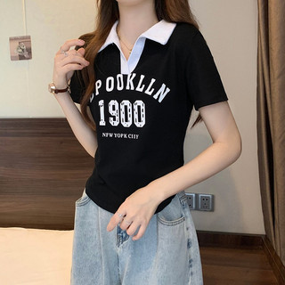 ZHELIHANGFEI Áo Thun POLO Ngắn Tay Cỡ Lớn Lệch Vai Thời Trang Mùa Hè Cho Nữ