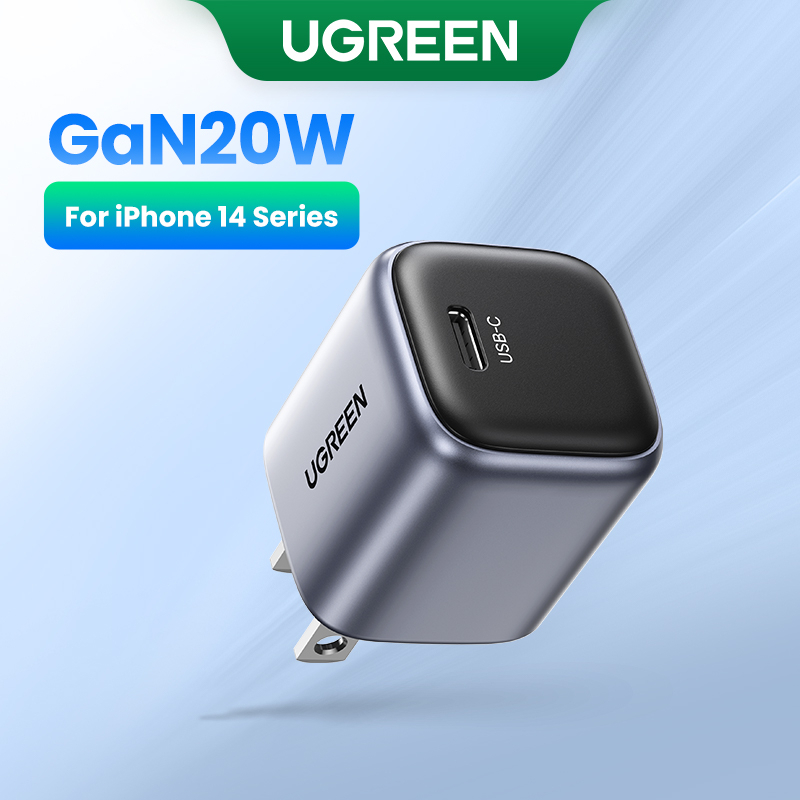Ugreen GaN Bộ Sạc Nhanh 20W Type-C USB-C Cho iPhone 13 14 Pro Max Samsung Xiaomi 12 13 Huawei iPad Gen 9