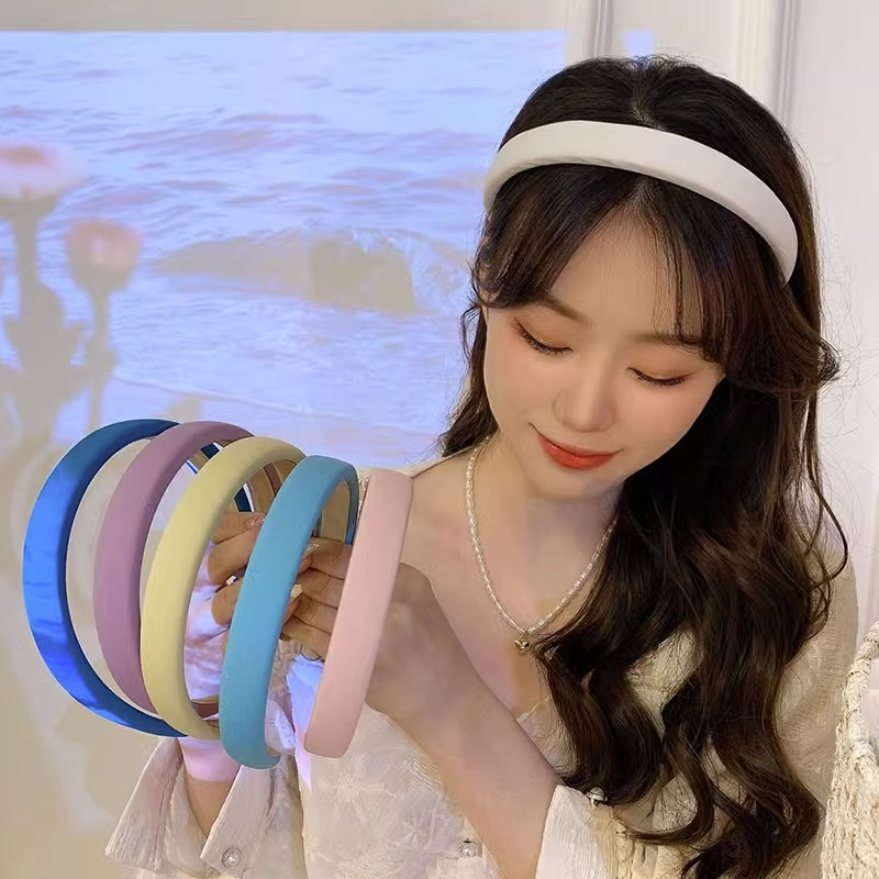 Phụ kiện tóc xốp Hàn Quốc Băng đô xốp dày lớn 2025 Mùa hè Phụ kiện thời trang mới
