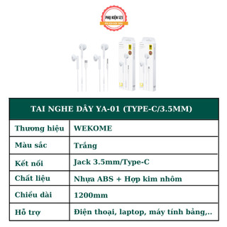 Tai Nghe Nhét Tai Wekome YA-01 Tích Hợp Micro Âm Thanh [deerlu01]