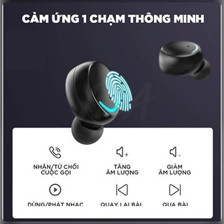 Tai Nghe Bluetooth AMOI F9 Không Dây Cảm Ứng Vân Tay Có Đèn LED Báo Động Pin Đôi