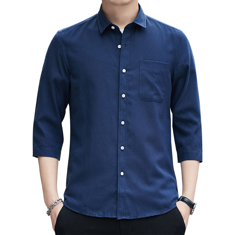 Áo Sơ Mi Nam Tay Lỡ 3 / 4 Thời Trang Công Sở