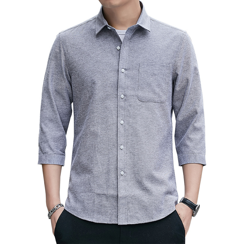 Áo Sơ Mi Nam Tay Lỡ 3 / 4 Thời Trang Công Sở
