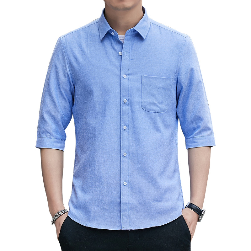 Áo Sơ Mi Nam Tay Lỡ 3 / 4 Thời Trang Công Sở