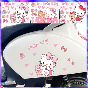 Hl Miếng Dán Trang Trí Mũ Bảo Hiểm Xe Mô Tô Hình Mèo kitty Dễ Thương