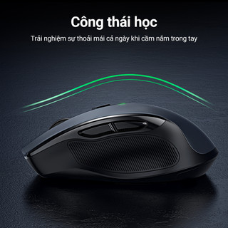Chuột UGREEN không dây Bluetooth 5.0+2.4G 4000DPI| đa chế độ,  nút im lặng, Mouse 90855 Đen