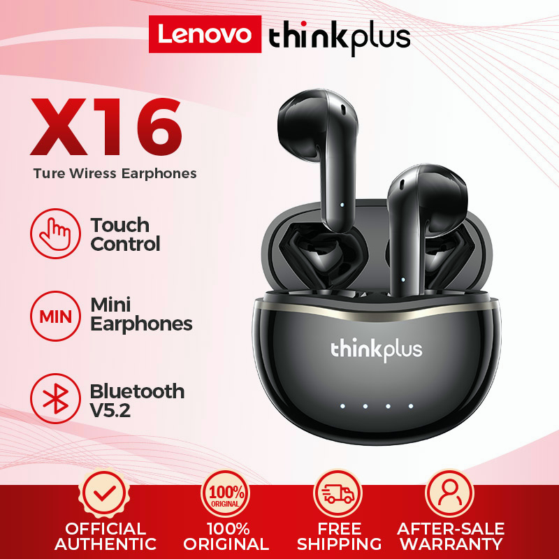 Lenovo X16 bluetooth 5.2 Tai nghe thể thao không dây mini 300mAh cao ...