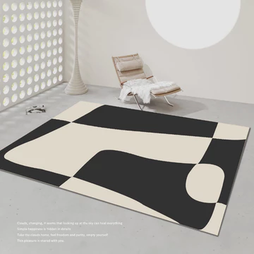 thảm trải sàn phong cách đen trắng Vải nhung pha lê thảm phòng khách 100x160cmĐẾN200x300cm thảm trải sàn phòng khách thảm trải sàn phòng ngủ trang trí chân