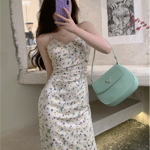 Đầm Hoa Hai Dây Dáng Chữ A Phong Cách Mới