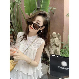 Áo Nữ Không Tay Cổ Đứng Phong Cách retro Hàn Quốc