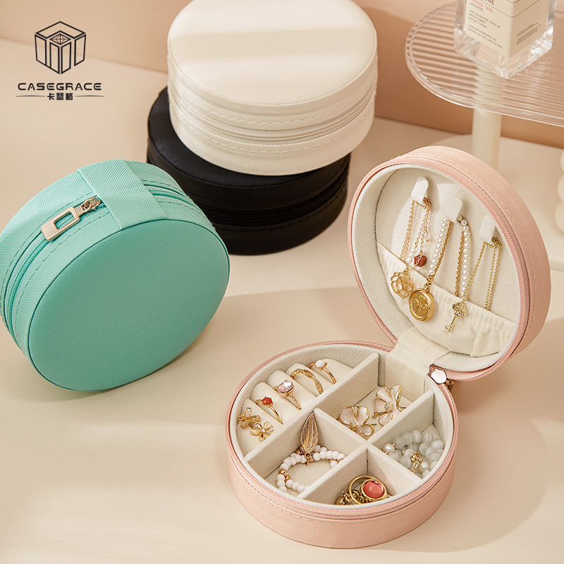 Hộp Đựng Trang Sức Hình Tròn Tiện Dụng Cho Du Lịch