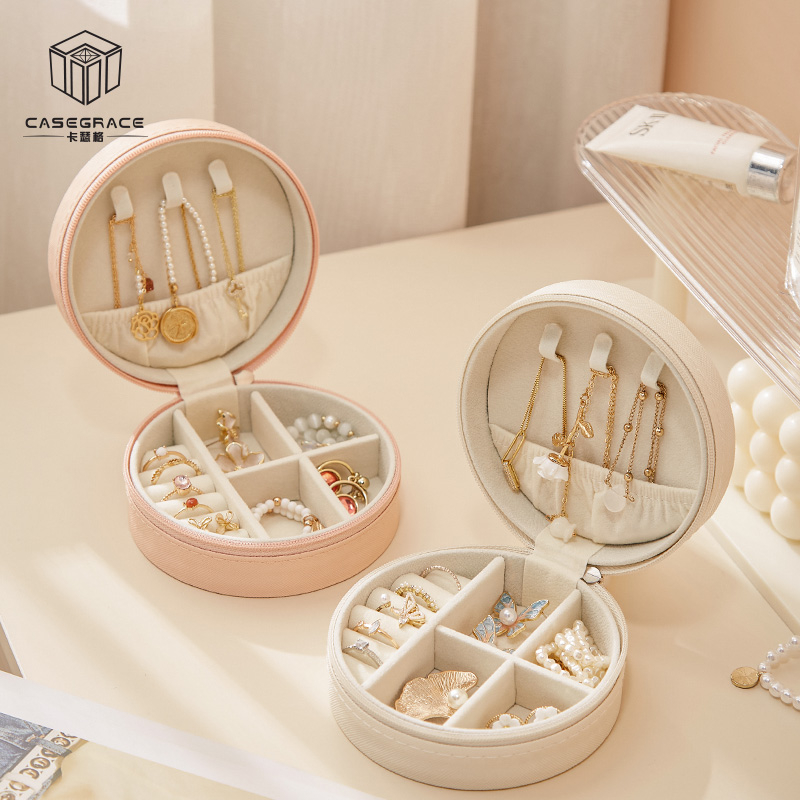 Hộp Đựng Trang Sức Hình Tròn Tiện Dụng Cho Du Lịch