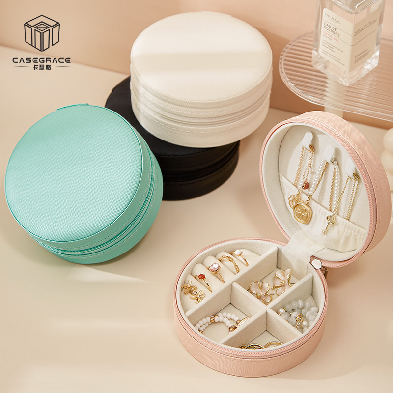 Hộp Đựng Trang Sức Hình Tròn Tiện Dụng Cho Du Lịch