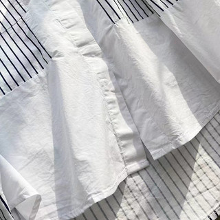 Áo Sơ Mi Cotton Tay Dài Cổ Đứng Dáng Rộng Họa Tiết Kẻ Sọc Phong Cách Hàn Quốc Cho Nữ Baju Baju Wanita Lengan Panjang Hàng Có Sẵn