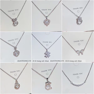 Vòng cổ bạc nữ chất liệu titan mặt hình tai thỏ đáng yêu phong cách trẻ trung mẫu mới 2023