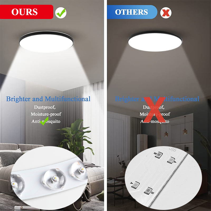 3 màu Led Đèn âm Trần Siêu Mỏng Hình Tròn Đèn Ốp Trần 30/40/60W Siêu Sáng Cho Phòng Khách / Phòng Ngủ / Phòng tắm Chiếu Sáng Gia Đình 220V