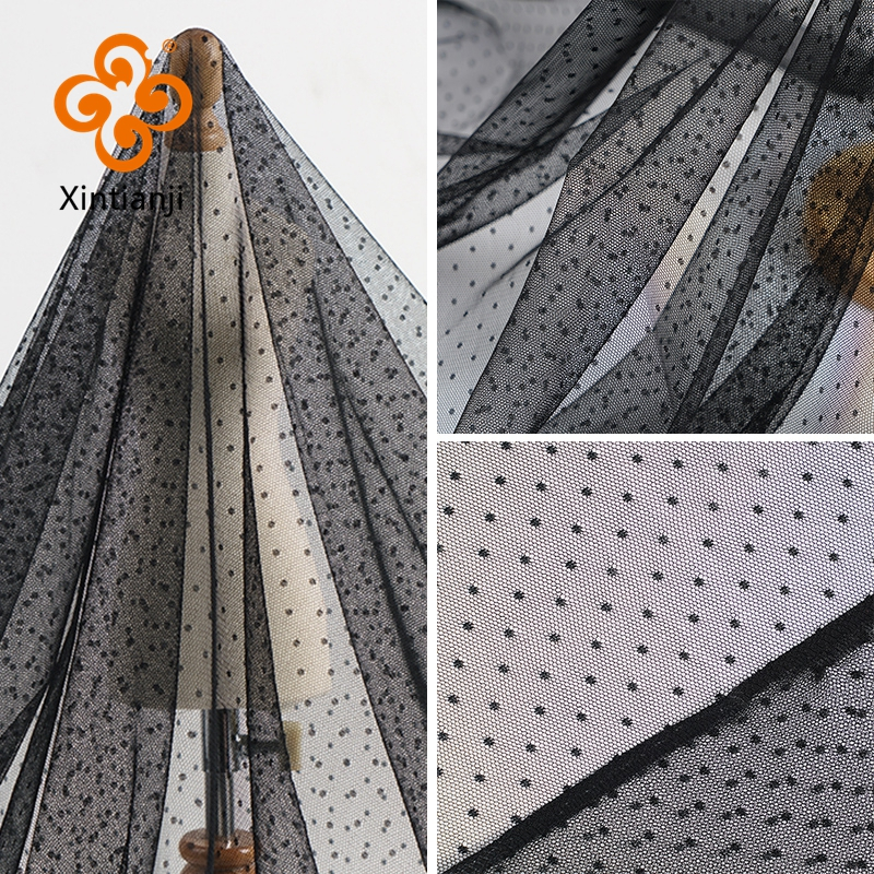 100x150cm Ren Lưới Chấm Jacquard Vải Tuyn Vải Cho Đầm Và Lưới Chống Muỗi Chắp Vá Miếng Dán Kim Tự Làm Chất Liệu TJ0388