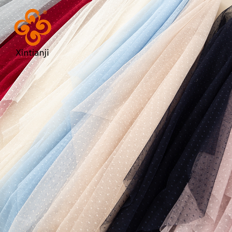 100x150cm Ren Lưới Chấm Jacquard Vải Tuyn Vải Cho Đầm Và Lưới Chống Muỗi Chắp Vá Miếng Dán Kim Tự Làm Chất Liệu TJ0388